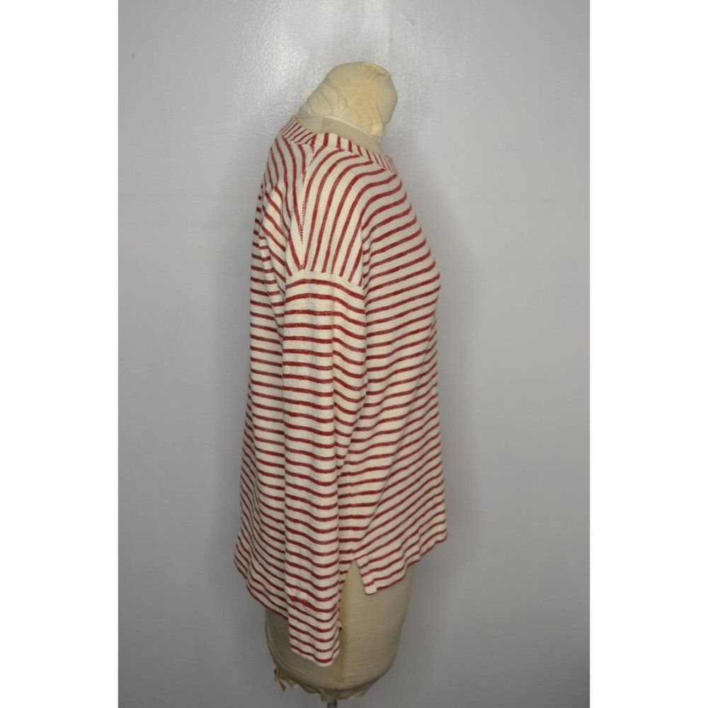 Madewell Surfbreeze Women's Medium Red Striped Long Sleeve Boat Neck Shirt - Picture 5 of 12